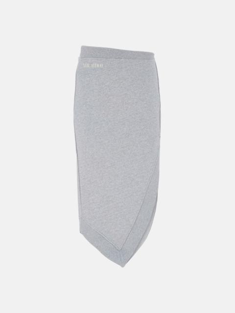 MELANGE GREY AND BEIGE MIDI SKIRT