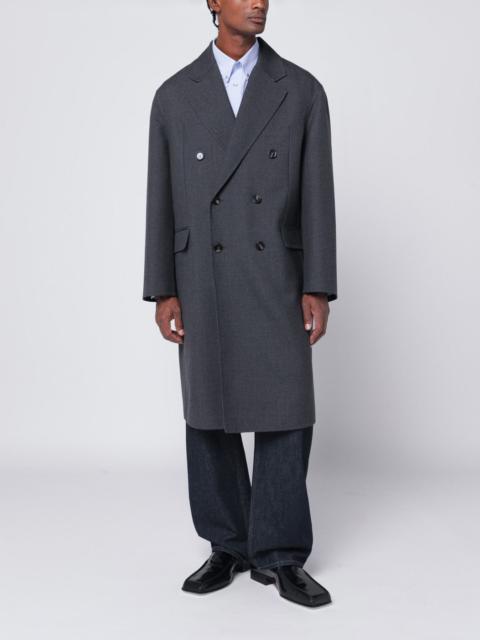 Grey double-breasted wool coat