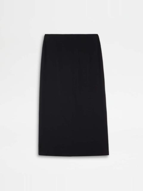 SKIRT IN SILK - BLACK