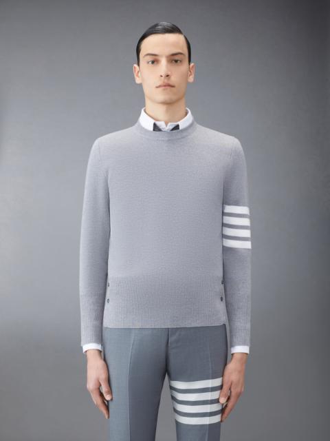 Light Grey Finemerino Wool 4-bar Crew Neck Pullover
