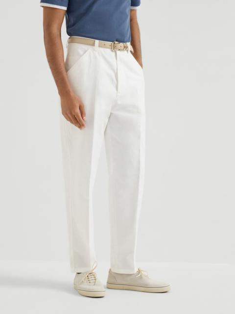 Cotton and linen panama trousers