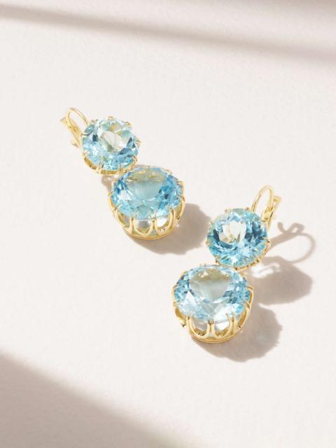 Crown 18-karat gold topaz earrings