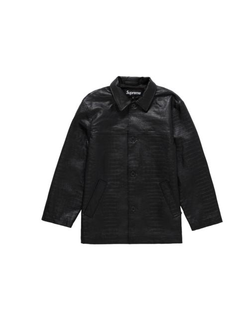 Supreme Faux Croc Car Coat Black