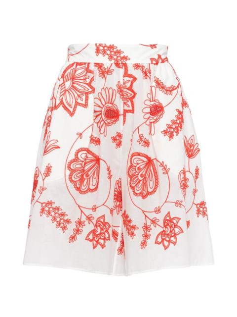 floral-embroidered bermuda shorts