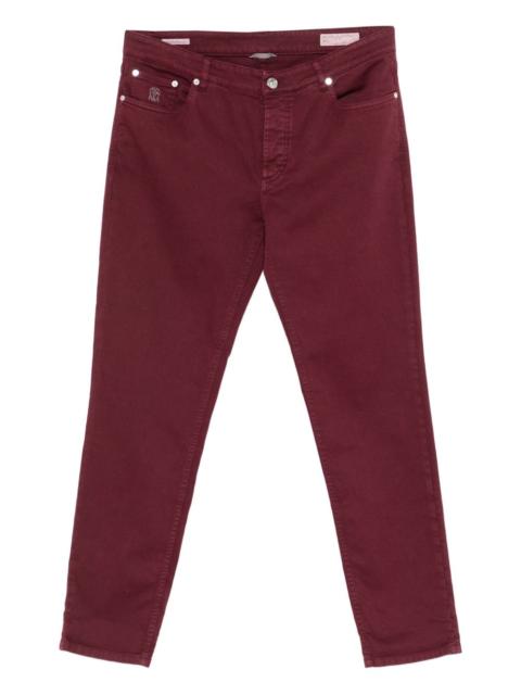 embroidered-logo jeans