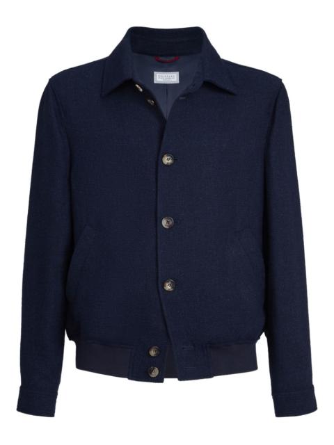 button hopsack shirt jacket