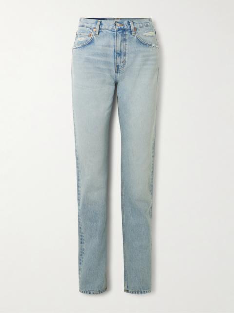 The Blondie Distressed High-rise Straight-leg Organic Jeans