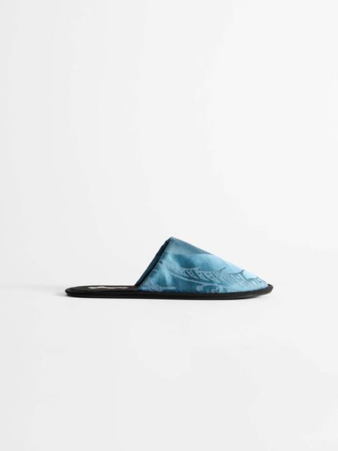 MENS CLOSE TOE SLIDES IN AIRFORCE BLUE