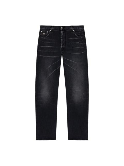 five-pocket faded jeans