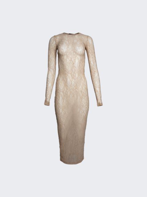 Lace Long Sleeve Dress Khaki