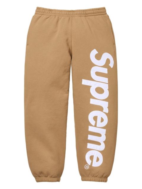 satin-appliqué track pants