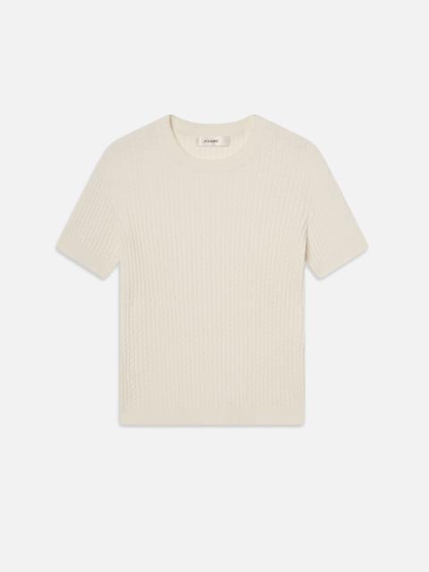 The Fine Cable Tee in Cream