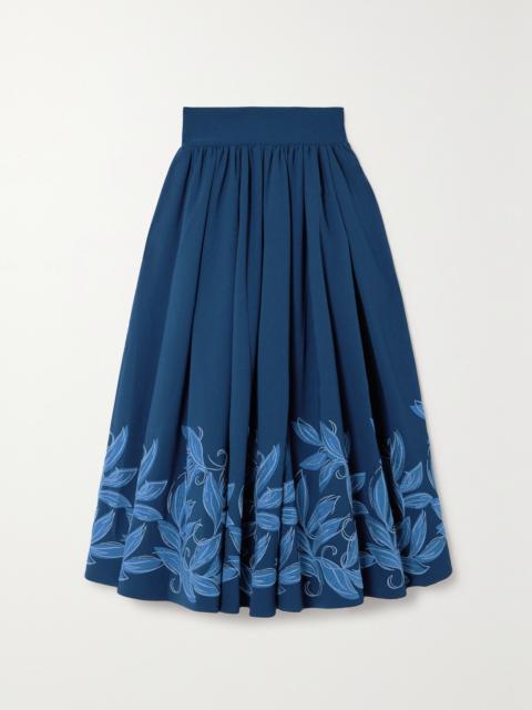 + Net Sustain Vanessa Embroidered Crepe Midi Skirt