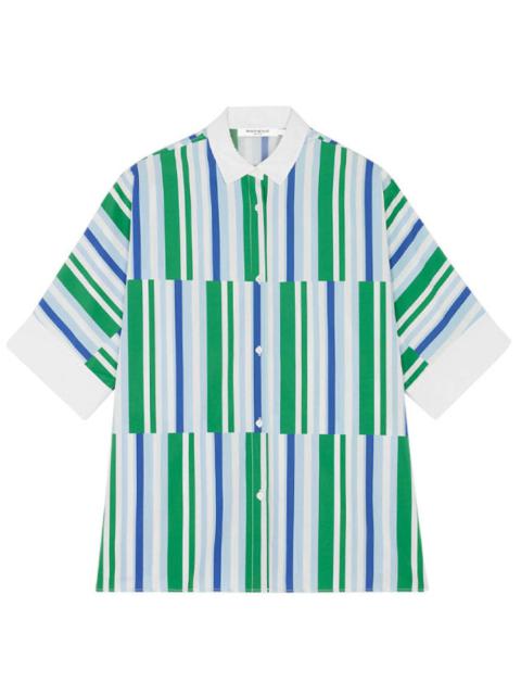 Boxy Shirt 'Blue Green Stripes'