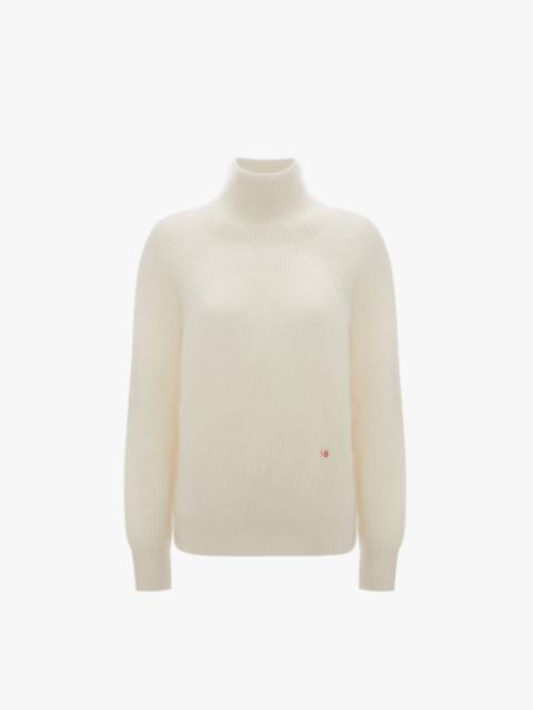 Polo Neck Jumper in White