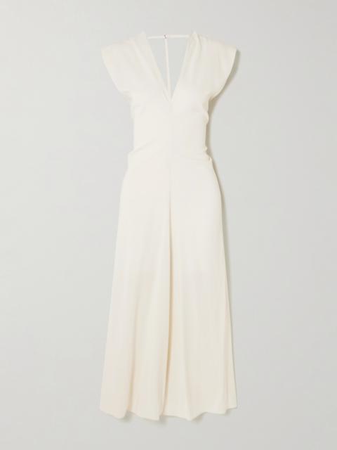 Draped Crepe Maxi Dress