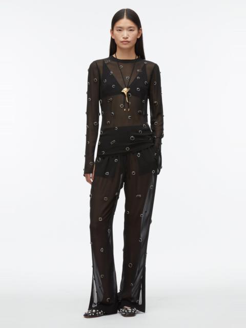 Halo Embroidered Chiffon Long Sleeve Top