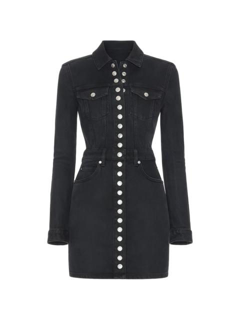 buttoned collared mini dress