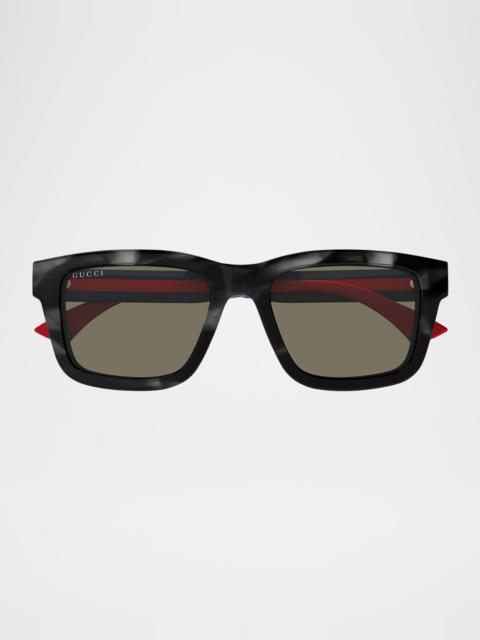 Men's GG1869SM Acetate Rectangle Sunglasses