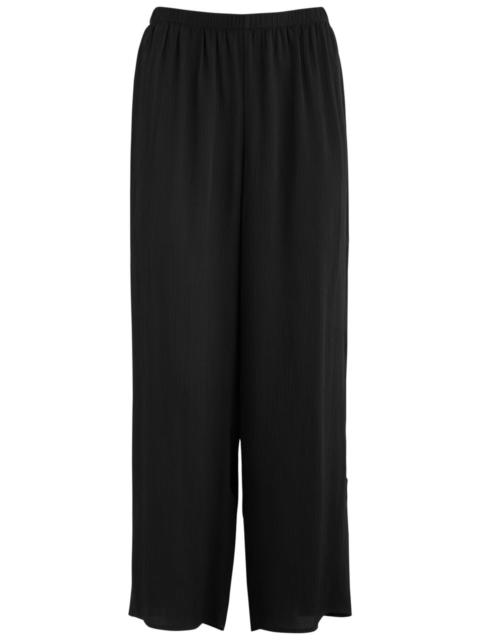 Eileen Fisher Cropped Wide-leg Silk Trousers