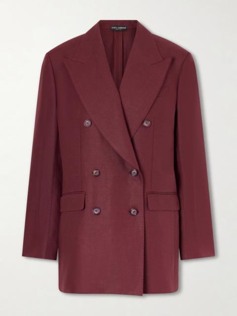 Double-breasted Oversized Linen Blazer