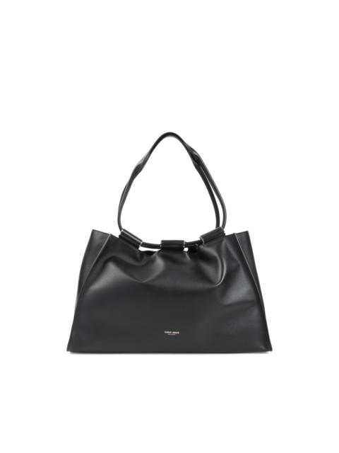 logo-detail leather shoulder bag