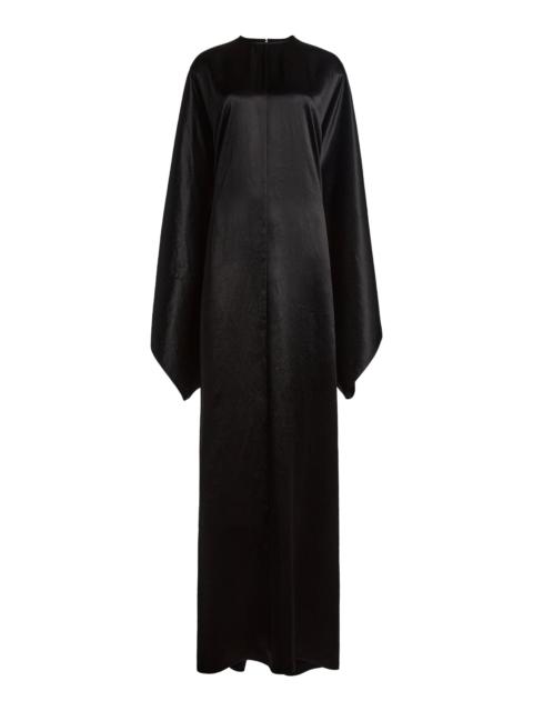 Satin Maxi Caftan Dress black