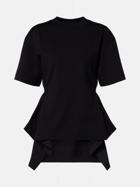 Peplum cotton jersey T-shirt
