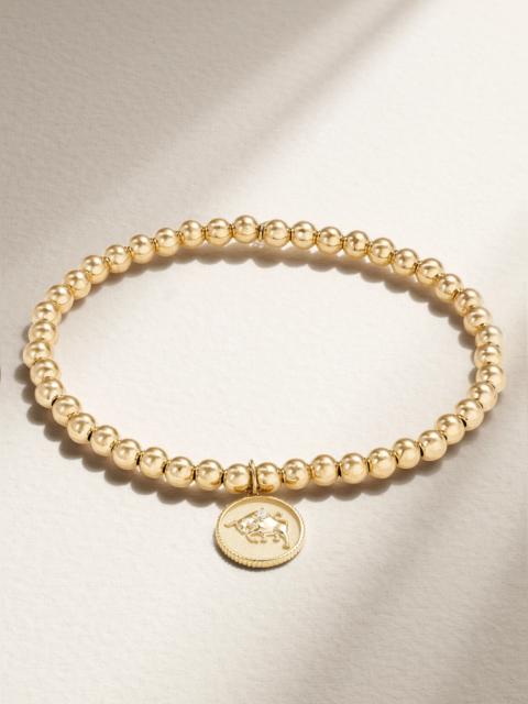 Taurus 14-karat Gold Diamond Bracelet