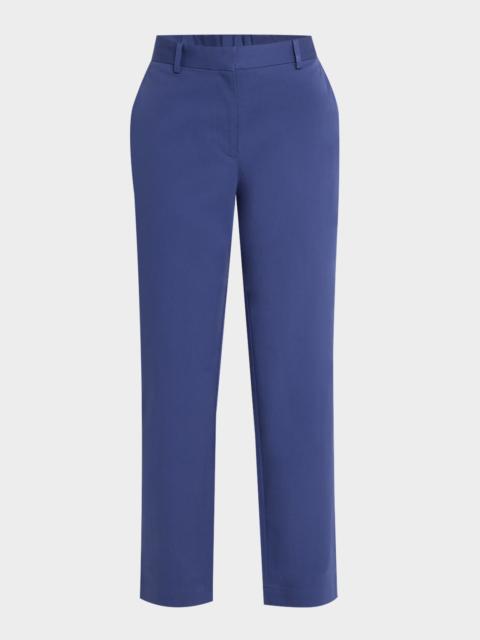 Cropped Stretch Cotton Twill Trousers