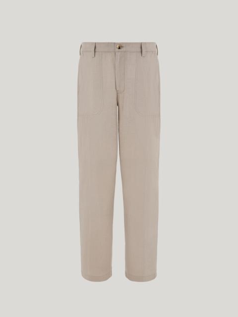 DUNE-COLORED CANALI NUVOLA COTTON REGULAR FIT FATIGUE PANTS