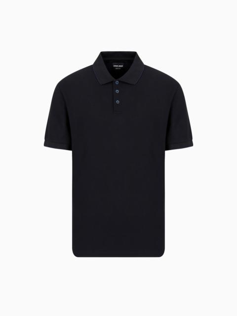 Piqué polo shirt in lisle cotton yarn