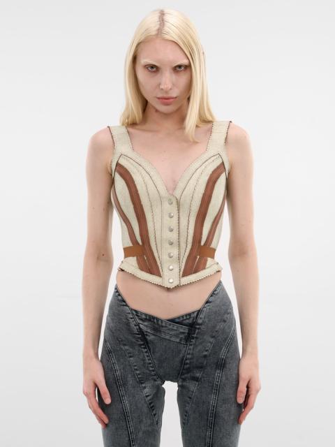 Scallop Nappa Lamb Leather Corset