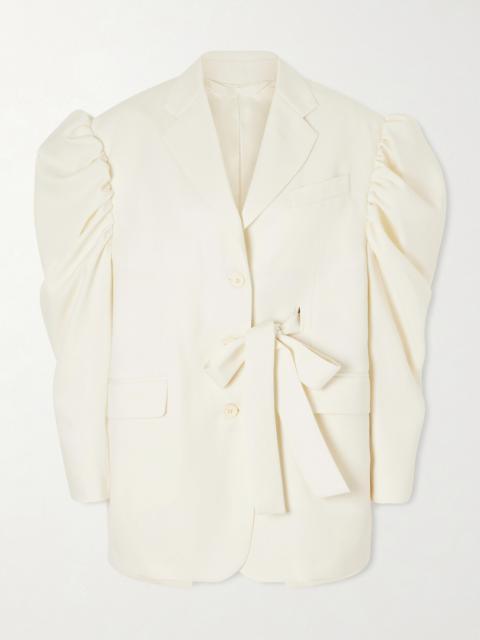Open-back Woven Blazer
