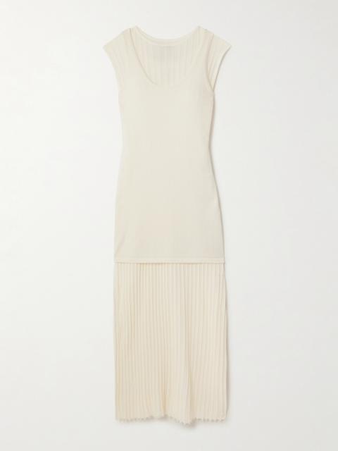 Ada Layered Ribbed Cotton-blend Midi Dress