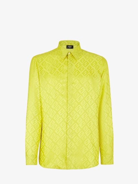 Acid green silk shirt