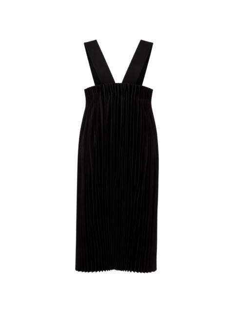 pleated midi dress