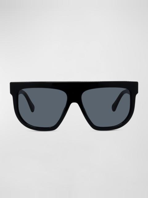 Bio-Acetate Aviator Sunglasses w/ Chain Strap