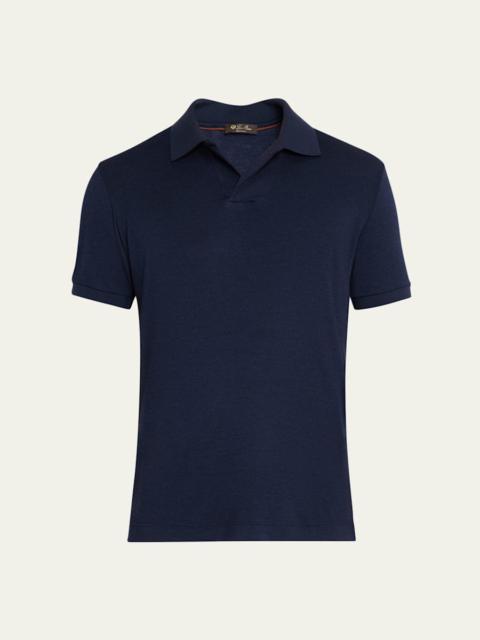 Men's Philion Cashmere and Silk Johnny Collar Polo Shirt
