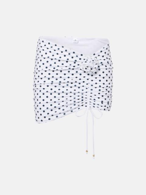 Stefani polka-dot ruched miniskirt