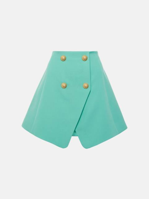 High-rise wool miniskirt