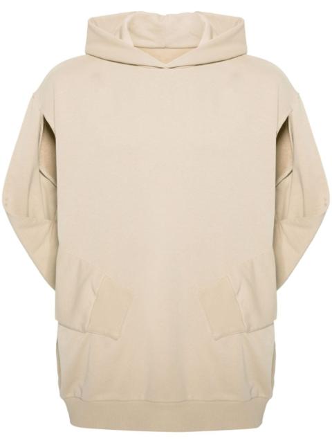 sleeveless cotton-blend hoodie