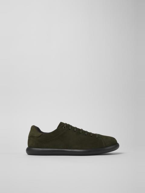 Green nubuck sneakers for men