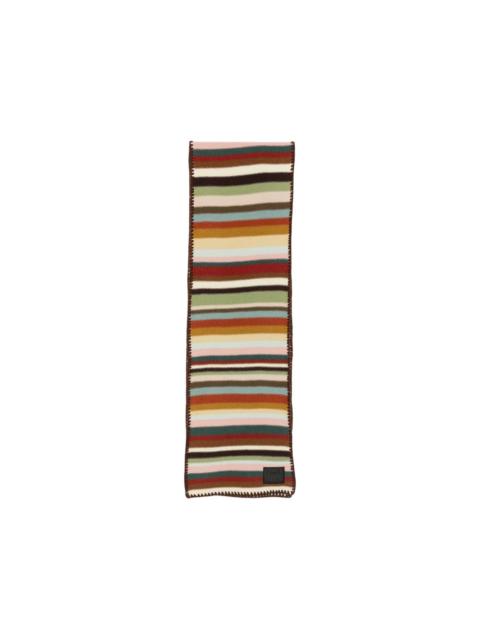 Signature Stripe blanket-stitch scarf