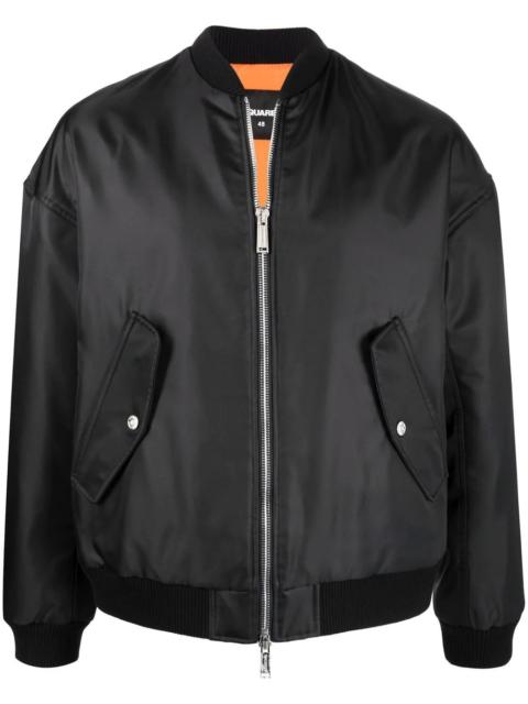 slogan-print bomber jacket
