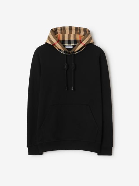 Check Hood Cotton Hoodie