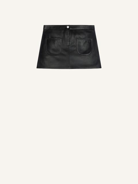 2-POCKET VINTAGE LEATHER MINI SKIRT