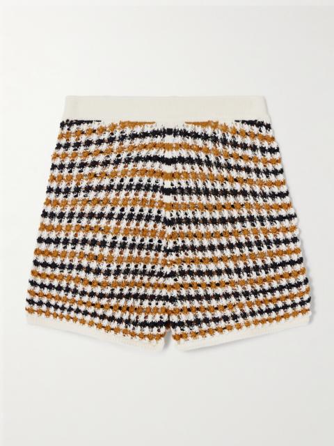 Disco Open-knit Cotton-blend Shorts