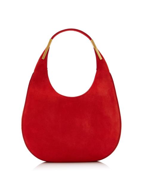 The Small Suede Florence Hobo Bag red