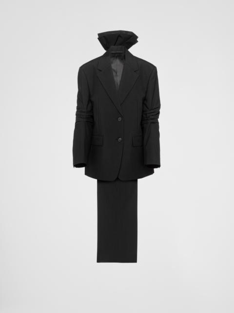 Single-breasted mohair jacket with bow